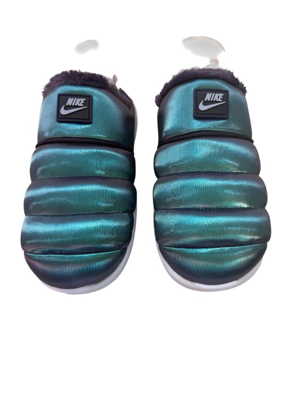 Nike Shoes Women’s Size 7 Blue Iridescent Burrow SE Slip On Shoe Fleece Lined
